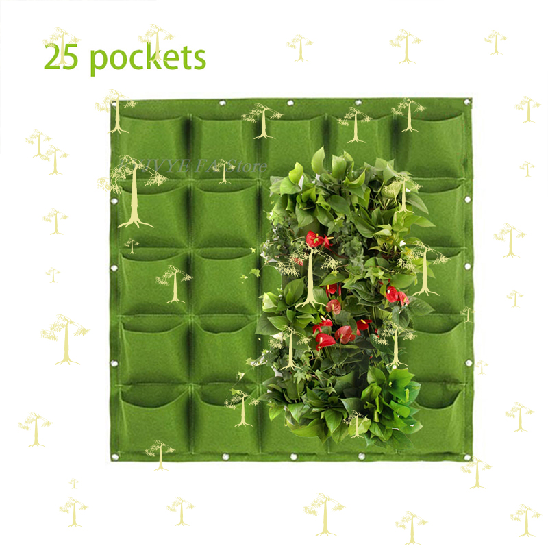 Bonsai Vertical Garden - 25 جيوب أكياس زراعة معلقة على