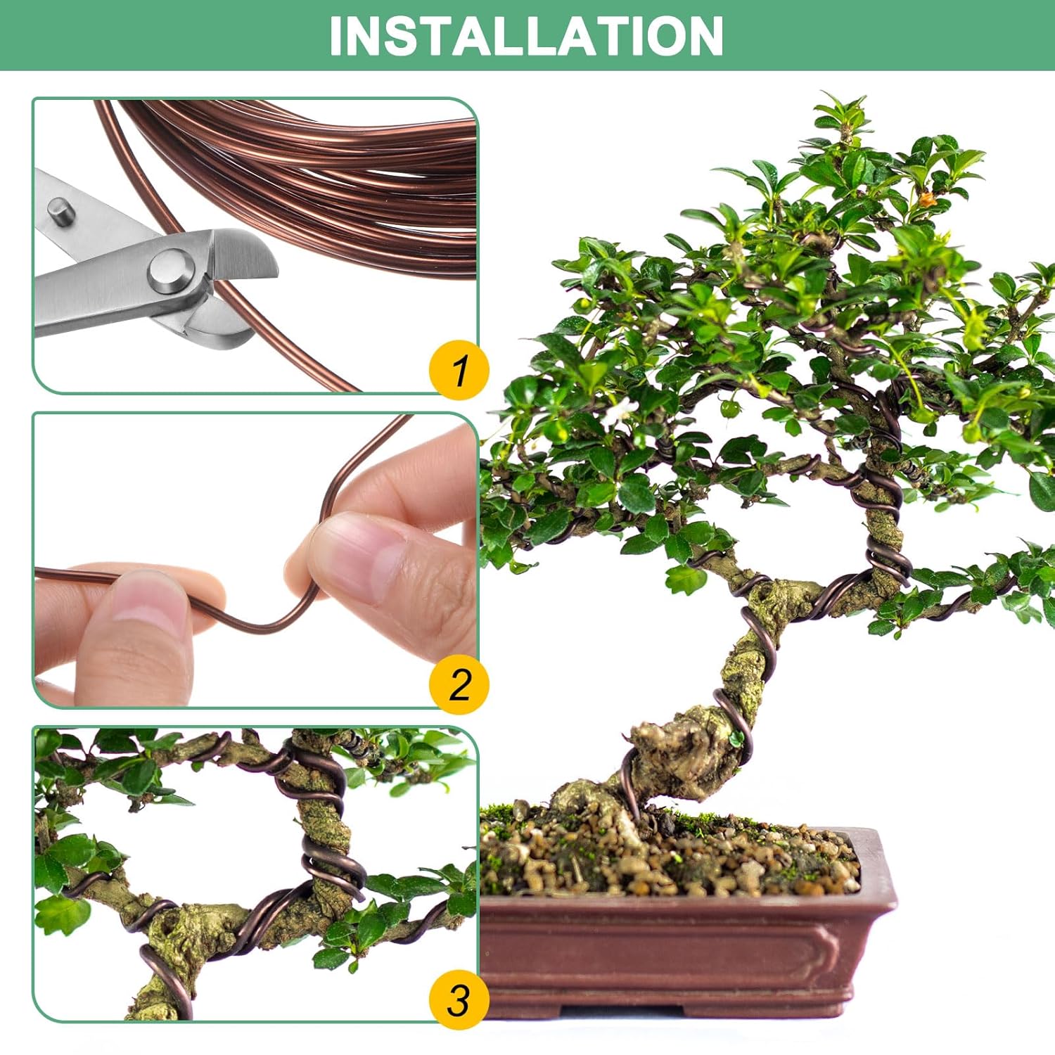أسلاك بونساي بنية اللون بطول 1 - مراجعة Bonsai Wire Aluminum وسعره